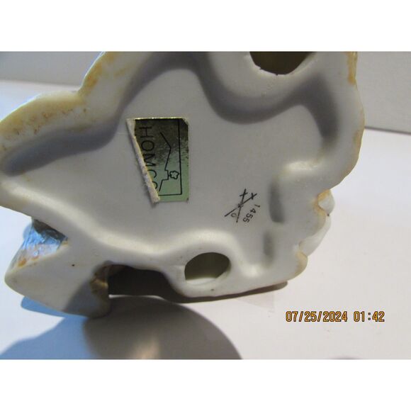 HOMCO SWEET BUNNY RABBITS 1455 FIGURINE VINTAGE VINTAGE BROWN EYES - Picture 4 of 4